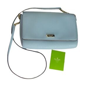 Kate Spade New York Light Blue Leather Crossbody Chain Bag
